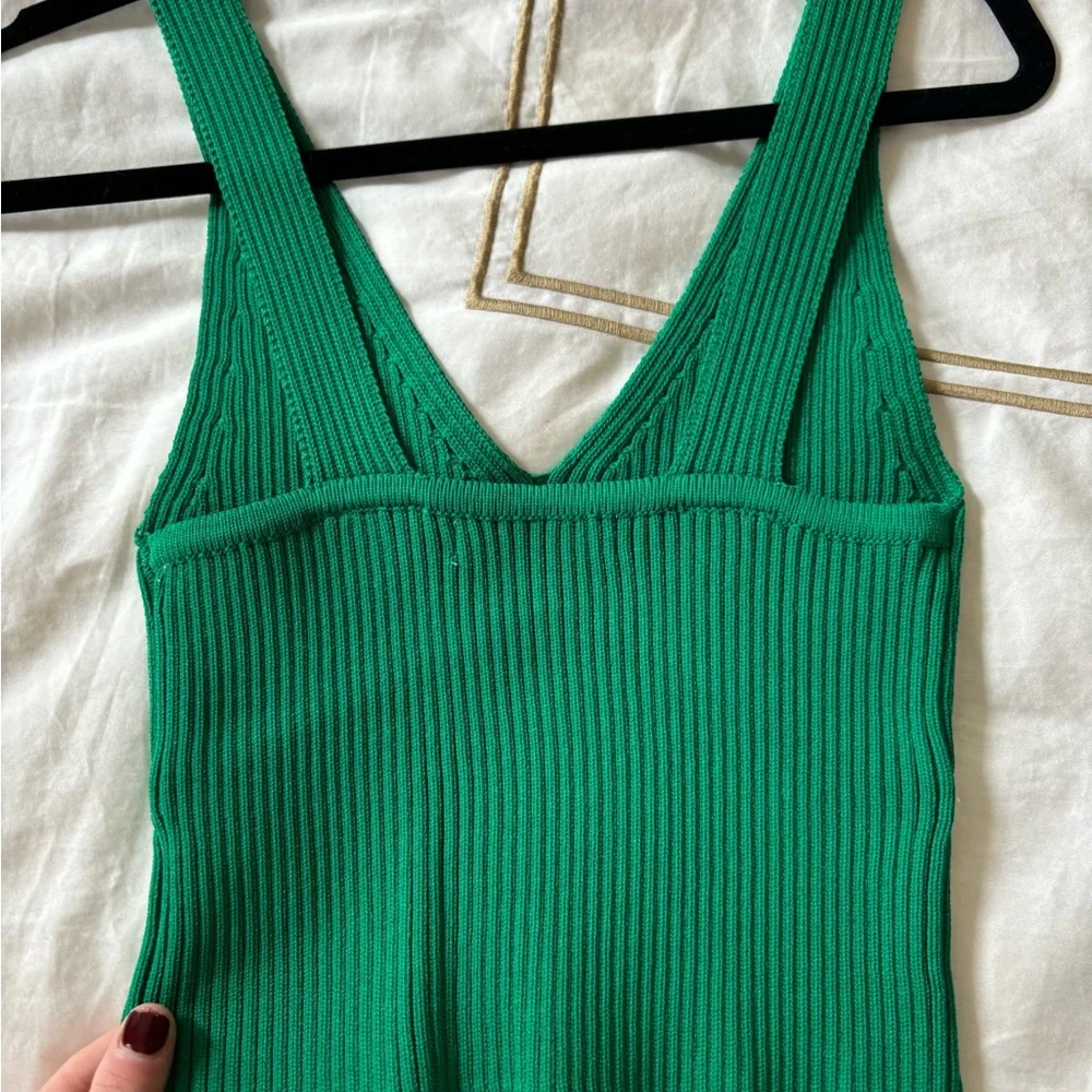 Emerald Green Glassons Cropped Sweater Tank - Picture 2 of 3